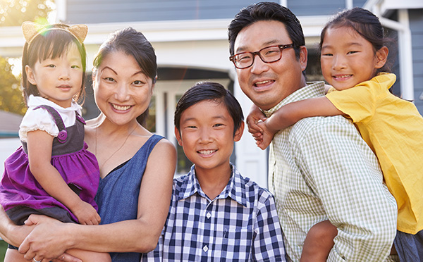 Young family with kids